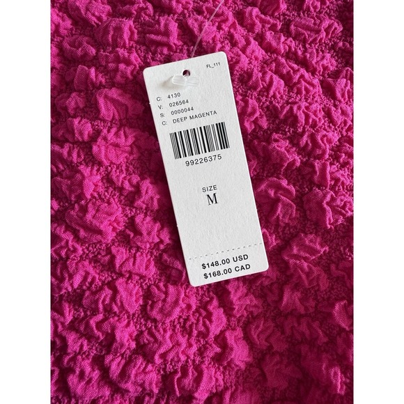 New Anthropologie Dress Ribbed Midi Pink Sleeveless V-Neck Size Medium $148 - Picture 3 of 10